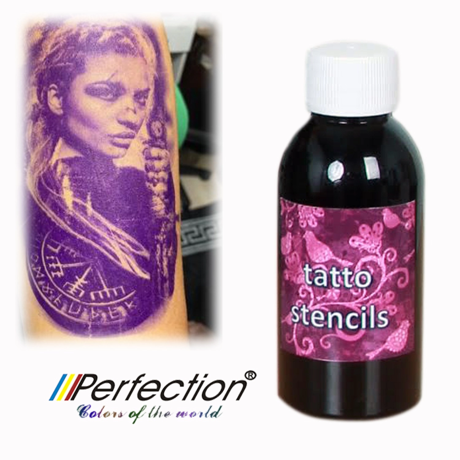 PERFECTİON TATTO STENCİLS DÖVME TARANSFER MÜREKKEBİ EPSON M1120 YAZICILAR İÇİN 100 ML.